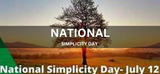 NATIONAL SIMPLICITY DAY  [राष्ट्रीय सादगी दिवस]